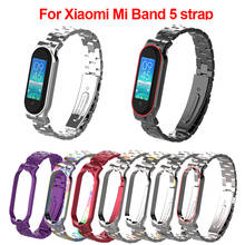 Correa de Metal para Xiaomi Mi Band 5, pulsera de acero inoxidable, NFC, versión Global 2024 - compra barato