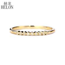 Helon moissanites anel sólido 14k ouro amarelo vvs/fg teste de cor positivo moissanites diamante noivado anel de casamento feminino 2024 - compre barato