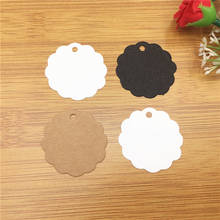 100Pcs/Lot White Black Brown Round Lace Shaped Hanging Kraft Paper Tags Label Note Price Simple Natural Style Tags For Garment 2024 - buy cheap