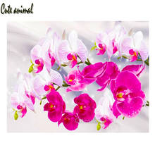 5D Diamond Painting Orchid Diamond Mosaic Cross Stitch Embroidery Pink Flower Full Square Round Drill Christmas Gift Handmade 2024 - buy cheap