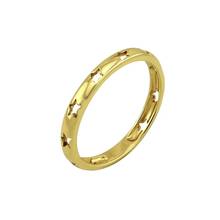 Anel dourado 2021, anel oco de estrela, sinete com pingente, para mulheres, clássico, moderno, simples, joia para noivado 2024 - compre barato