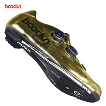 Boodun новый золотой шоссейном велосипеде обувь дорожный мотоцикл самозакрывающиеся туфли углеродное волокно, ультра легкие профессиональная велосипедная гоночная обувь 0,4 кг 2024 - купить недорого