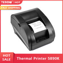 Mini impressora térmica de recibos, impressora térmica de 58mm 5890k com interface usb para restaurante, conta de recibos 2024 - compre barato