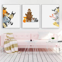 Lienzo de estilo nórdico para decoración del hogar, pintura Hd de dibujos animados, gatos y perros, impresiones artísticas de pared, póster Modular Simple para sala de estar 2024 - compra barato