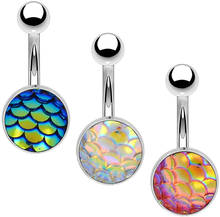 3PCS 14G Surgical Steel Belly Button Rings Fish Scale Navel Rings Belly Rings 2024 - buy cheap