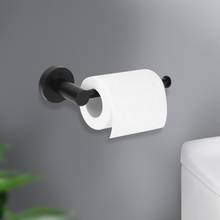 Black Wall Mounted Punching Towel Rack Toilet Roll Paper Holder Bathroom Tissue Storage Shelf 5kg Bearing Weight Quick Install 2024 - buy cheap