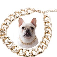 Luxury Dog Necklace Adjustable Lightweight Dog Collar Pet Accessories for Small Medium Dogs Puppy Cat Golden Plastic 13.8-19.7" 2024 - buy cheap