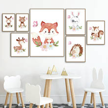 Deer Fox Rabbit Bear Hedgehog Elk Nursery Wall Art Print Canvas Painting Posters And Prints Wall Pictures Baby Kids Room Decor 2024 - buy cheap