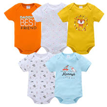 Bodysuit para bebês recém-nascidos, pijama de 100% algodão, manga curta, roupas de bebê, meninos e meninas 2024 - compre barato