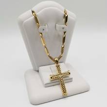 Collar de cadena cruzada de Color dorado para hombre y mujer, joyería de oro de lujo, colgante, collares, regalo Cristiano 2024 - compra barato