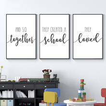 Imágenes de arte de pared Homeschool, pintura en lienzo, póster con citas amadas en el aula e impresiones, decoración para el aula familiar 2024 - compra barato