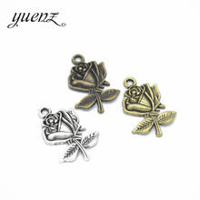 YuenZ 10pcs Alloy Charms Antique Silver color flower Pendants Jewelry Findings For DIY Handmade Jewelry Making 26*17mm Q131 2024 - buy cheap