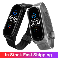 New Strap For Xiaomi Mi Band 5 Wrist Metal Bracelet Screwless Stainless Steel MIband for Mi Band 5 Strap Wristbands Pulseira 2024 - buy cheap