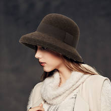 Sombrero de lana estilo Retro francés para mujer, Fedora elegante para fiesta de compras, primavera, H7242 2024 - compra barato