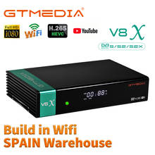 GTMedia-receptor satélite V8X Full HD, decodificador 1080P H.265, DVB-S/S2/S2X, compatible con tarjeta CA PowerVu Bisskey, Wifi integrado, actualización de V8 honor 2024 - compra barato