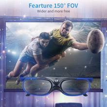New-2Pcs Active Shutter Eyewear DLP-Link 3D Glasses USB Rechargeable for DLP LINK Projectors Compatible with BenQ W1070 W700 Pro 2024 - buy cheap