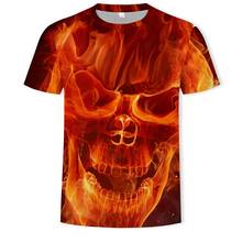 Men's 3D T-shirt Fashion New Summer Men's Short Sleeve T-shirt Casual 3 Skull Print Horror T-shirt for Men Short Sleeve Top 2024 - buy cheap