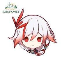 Наклейка для автомобиля EARLFAMILY, 13 см х 12,8 см, для Genshin Impact Chibi, водостойкая, устойчивая к царапинам, украшение для ветрового стекла, багажника 2024 - купить недорого