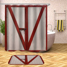 Тканевая занавеска для душа, деревянная 3D печать, занавеска для ванной, водонепроницаемая, плесень, с крючками, занавеска для ванной, Cortina De Ducha 2024 - купить недорого