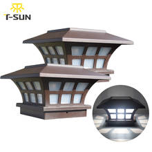 Lámpara Solar de T-SUNRISE para vallas, luz Solar IP65 para exteriores, decoración cuadrada de caminos de jardín, luz de paisaje 2024 - compra barato
