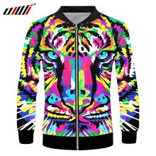 UJWI Street Clothing 3D Printed Man Zip JacketColorful mosaic tiger Men's Spandex Sweatshirt Wholesale Big Size 6XL 2024 - buy cheap
