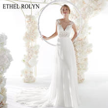 ETHEL ROLYN Chiffon With Beading Vintage Wedding Dress 2022 Simple V-neck Backless Bride Dresses Wedding Gowns Vestido De Noiva 2024 - buy cheap