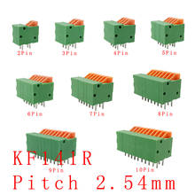 5PCS KF141R PCB Terminal Block Connector 2.54mm Pitch Right Angle , KF141V Straight Spring Screwless 2P-10P for 26-20 AWG 2024 - buy cheap