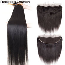 Rebecca Straight Hair Bundles With Frontal 13*4 Lace Frontal With Bundles Brazilian Straight Human Hair Bundles With Frontal 2024 - buy cheap