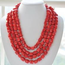 Collar de coral rojo, 70 pulgadas, 12x14mm, AAAA 2024 - compra barato