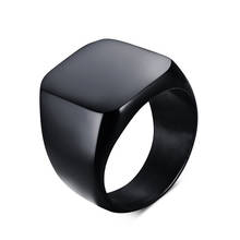 Anéis de aço inoxidável da cor do ouro preto legal moda grande anel para homens festa jóias presente para o aniversário 2024 - compre barato