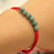 Customized Natural Emerald Beads Knotted Bracelet Adjustable Bangle Jewellery Accessories DIY Hand-Carved Amulet 2024 - buy cheap