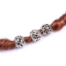 NEW Hollow Round Hair Braid Retro Alloy Viking Dread Hole Beard Dreadlock Beads Rings Tube For Hair Accessories 2024 - buy cheap