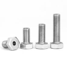 4pcs M5 hexagon hollow screws outer hex through hole screw furniture bolts stainless steel bolt 2.5mm aperture 8mm-12mm long 2024 - buy cheap