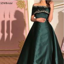 New Arrival Boat Neck Green Evening dresses Long Evening gowns Robe soiree femme Cheap party dress 2022 Vestidos elegantes 2024 - buy cheap