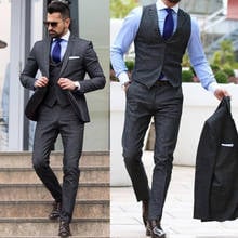 Trajes de boda para hombre, traje de novio personalizado de 3 piezas (chaqueta + Pantalones + chaleco), 2020 2024 - compra barato