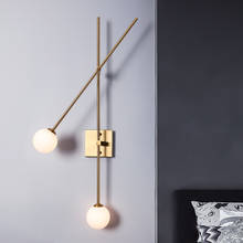 Nordic wall lamp post modern swing arm lamp lamp glass copper lamp global big wall lamp sconce for foyer bedroom ball wall lamp 2024 - buy cheap