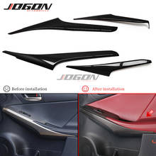 Car Accessories Dry 4pcs Real Carbon Fiber Interior Door Hanlde Panel Cover Trim For Lexus IS250 200t 350F 300 2013-2019 2024 - buy cheap