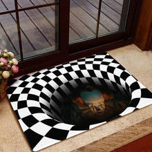 Black and white clown stereo vision carpet Halloween horror floor mat living room bedroom door mat bathroom hallway home rugs 2024 - buy cheap