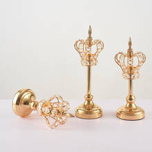 Candelabros de mesa para decoración del hogar, candelabro moderno con forma de corona dorada, 1 pieza 2024 - compra barato
