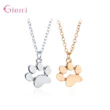 Cute Sweet 925 Sterling Silver Dog Claws Pendant Necklace for Women Girl Fashion Trendy Jewelry Gift Chain Necklace Bijoux 2024 - buy cheap