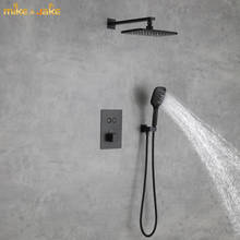 Chuveiro, ducha, parede, com misturador, conjunto de aplicação dupla, cor preta 2024 - compre barato