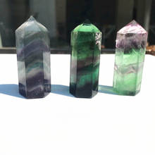 Natural Fluorite Crystal Pillar Quartz Crystal Point Spirit Crystal  Home Decoration Gem Crafts Healing Fengshui Reiki 2024 - buy cheap