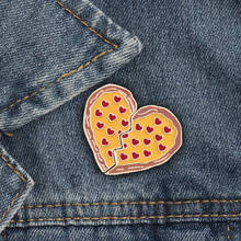 Food Pizza Enamel Pins Broken Heart Puzzle Brooches Metal Custom Fashion Jewelry Backpack Bag Lapel Badges Gift for Lover Friend 2024 - buy cheap