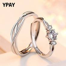 YPAY 100% Genuine 925 Sterling Silver Lover Rings Men Women Japan Korea Wedding Engagement Open Ring Fine Jewelry Gifts YMR941 2024 - buy cheap