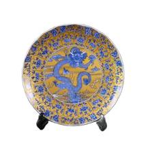 Jingdezhen pottery gold bottom blue and white dragon pattern appreciation plate collection home living room ornaments 2024 - buy cheap