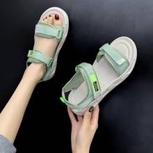 Ins Tide-Sandalias deportivas para mujer, zapatos planos con Velcro, versión coreana, novedad de verano, 2021 2024 - compra barato