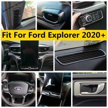 Carbon Fiber Interior For Ford Explorer 2020-2022 Handle Bowl / Steering Wheel Frame / Head Lights Lamps Button Panel Cover Trim 2024 - buy cheap