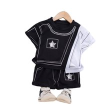 Children Girls Fashion Clothes New Summer Kids Cartoon Shirt Shorts 2Pcs/Set Baby Boys Letter Clothing Toddler Casual Tracksuits 2024 - buy cheap