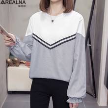blusas mujer de moda 2022 autumn Long Sleeve Blouse Women Shirts Korean fashion Striped Patchwork Woman Blouses loose Tops 4XL 2024 - buy cheap