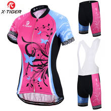 X-tiger conjunto de camisa de ciclismo feminina, roupas de ciclismo respiráveis para mountain bike, roupas de ciclismo para mulheres 2024 - compre barato